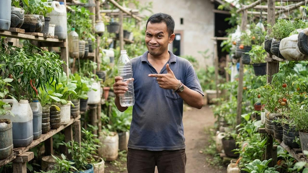 Menanam Cabai di Botol Plastik