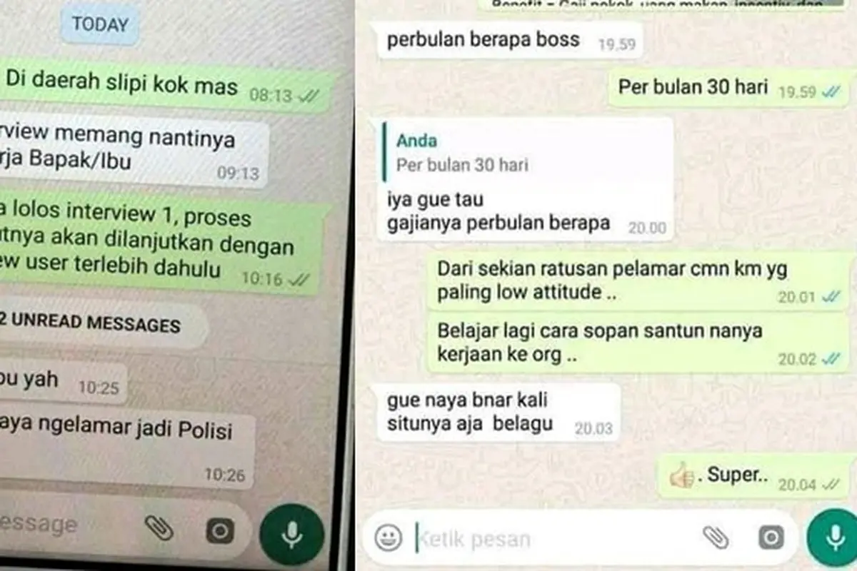 6 Chat Pelamar Kerja Kurang Sopan Ini Bikin Emosi