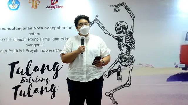 Penandatanganan Nota Kesepahaman film Tulang Belulang Tulang di gedungKemendikbud Ristek, Rabu (8/3/2023)
