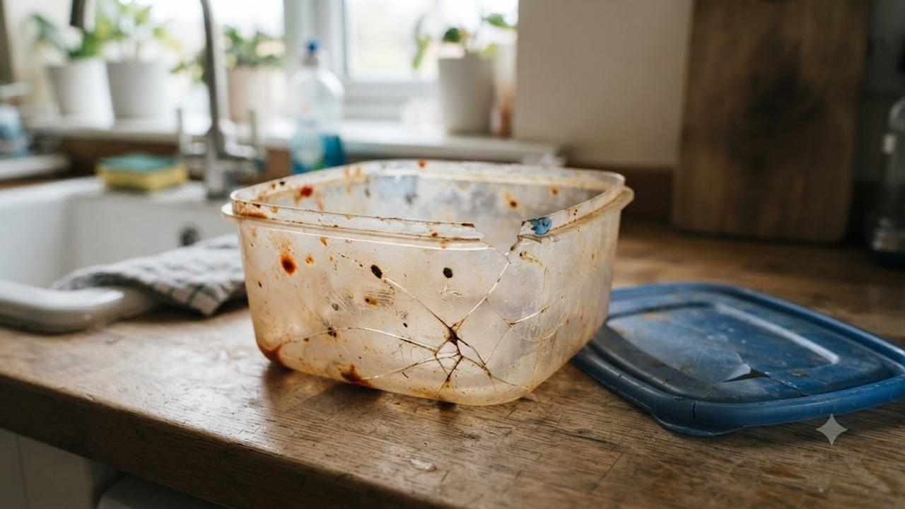 Wadah Penyimpanan Makanan Plastik yang Rusak