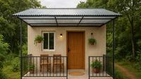 7 Inspirasi Rumah Kecil dengan Teras Mini, Cocok untuk Hunian di Kampung yang Asri (sumber:AI)