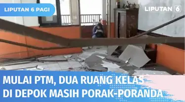 Jelang berlangsungnya PTM, dua ruang kelas di SD Negeri Pancoran Mas 3 Depok rusak parah. Pengajuan perbaikan pihak sekolah belum juga ditindak lanjuti Pemkot Depok.