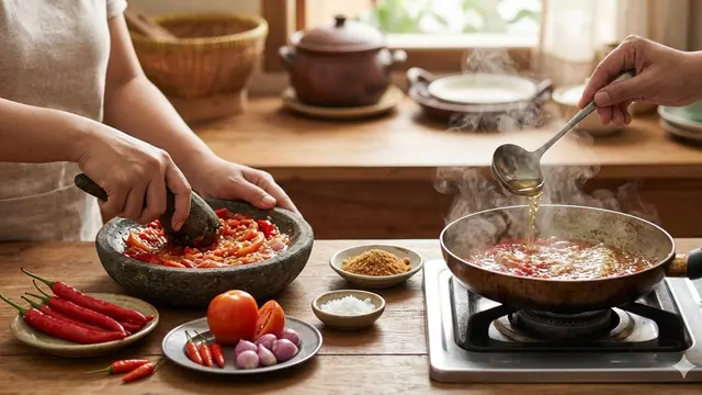 Cara Membuat Sambal Bawang Tidak Pedas (Foto: Gemini AI)