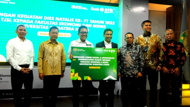 Bank BTN menyalurkan TJSL berupa bantuan untuk sarana dan prasarana Pendidikan berupa ruang seminar untuk Program Studi (Prodi) S1 Ekonomi Pembangunan dan Fakultas Ekonomi dan Bisnis  Universitas Sumatera Utara.