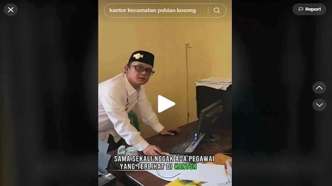 Video aksi Wakil Bupati Lampung Tengah, Ardito Wijaya sidak ke sebuah kantor kecamatan viral di media sosial. (TikTok @barakcodam)