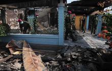 TNI bersihkan puing-puing pasca bentrokan Lampung Selatan