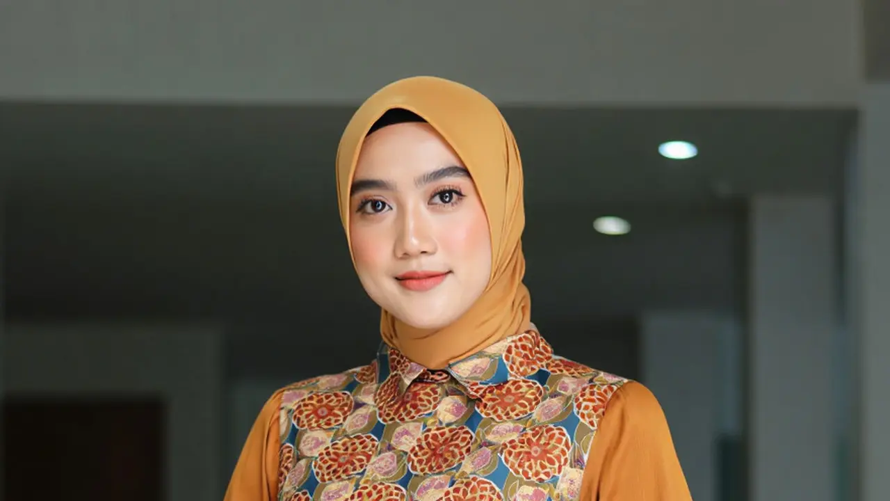 Midi Dress Muslim Kombinasi Batik Modern