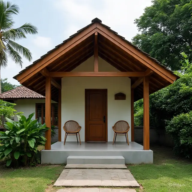 Rumah 8x10 dengan Teras Sederhana