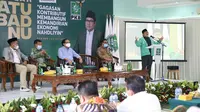 Ketua Umum PKB Muhaimin Iskandar atau Cak Imin dalam acara Halaqah Satu Abad NU dengan tema 'Gagasan Kontributif Membangun Kemandirian Ekonomi Nahdlyin'. (Foto: Istimewa).