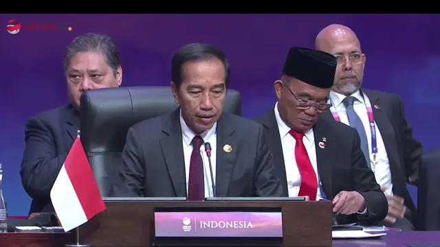 Presiden Jokowi dalam pidato pembukaan di 20th ASEAN-China Summit sebagai rangkaian KTT ke-43 ASEAN, Rabu (6/9/2023). (Youtube Sekretariat Presiden)