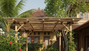 8 Inspirasi Area Duduk Outdoor di Halaman Belakang dengan Pergola dan Tanaman Hias yang Minimalis