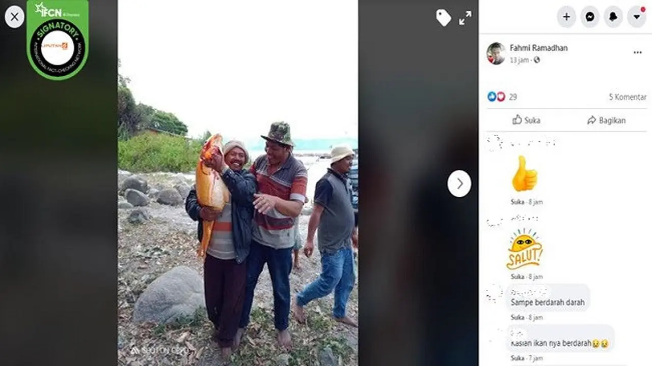 Gambar Tangkapan Layar Foto Penangkapan Ikan Mas di Danau Toba