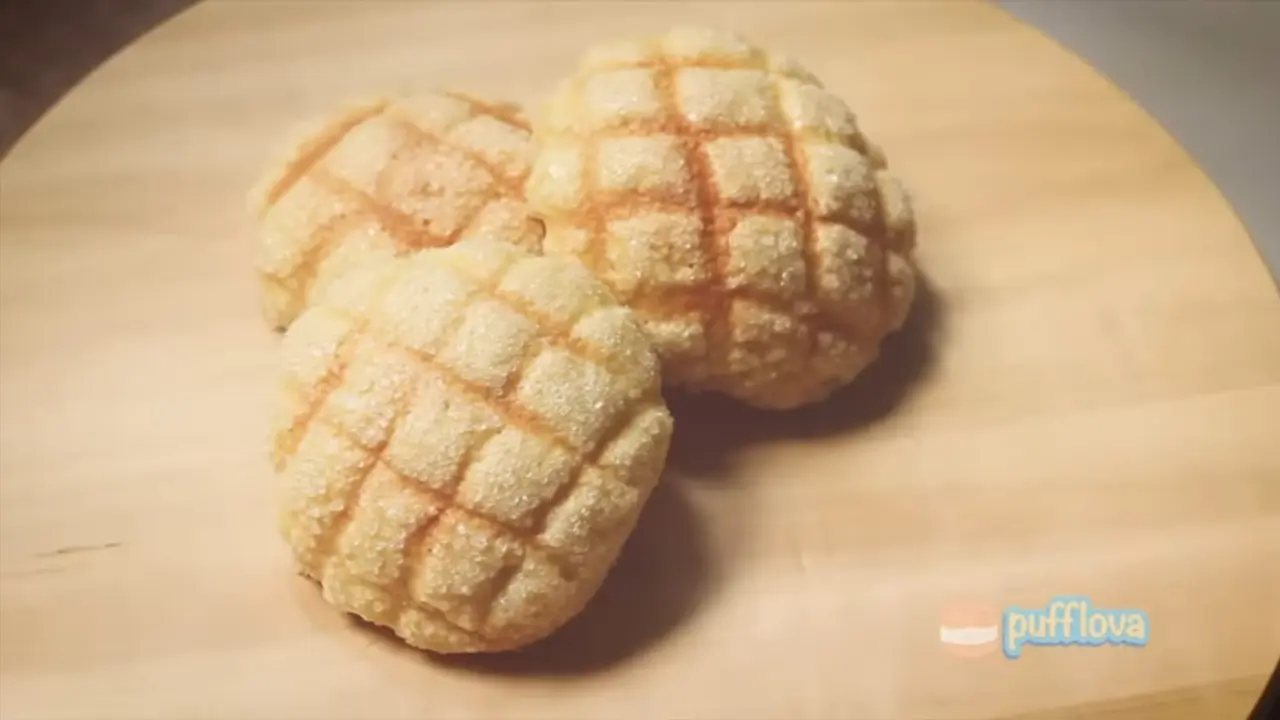 Ilustrasi roti melon pufflova