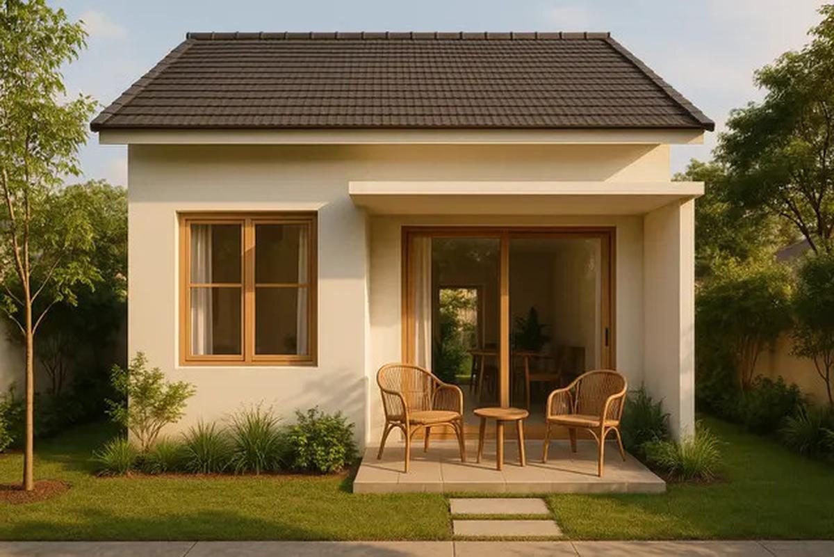 8 Inspirasi Desain Rumah Sederhana 6x8 Meter dengan Teras dan Taman Mini, Referensi Hunian Asri 2025