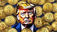 Aset kripto memecoin bertema Donald Trump (TRUMP). (Foto: By AI)