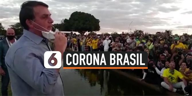 VIDEO: Masih Positif Covid-19, Presiden Brasil Temui Pendukung