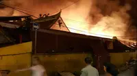 Pemukiman Wihara di Petak Sembilang terbakar. (TMCPolda Metro Jaya)