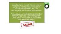 Cek Fakta: Benarkah Jawa Barat Jadi Daerah Pertama yang Disuntik Vaksin Covid-19?