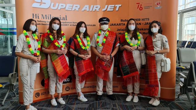 Peresmian terbang perdana Super Jet Air oleh jajaran Direksi. (Foto:Agusta Hendrawan/Super Jet Air)