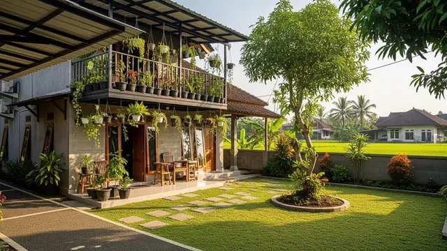 Desain Rumah Minimalis Kampung dengan Halaman Luas dan Taman Kecil/Gemini AI