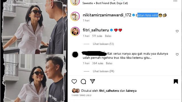 Fitri Salhuteru turut senang melihat Nikita Mirzani dan Baim Wong menyambung tali silaturahmi (Foto: instagram nikitamirzanimawardi_172)