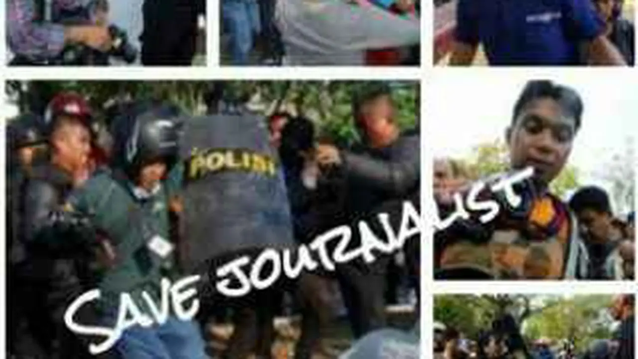 Aksi Solidaritas Protes Pemukulan Wartawan di Makassar