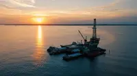 PT Pertamina Hulu Mahakam (PHM), mulai melakukan pemboran sumur eksplorasi TDE C-1X di utara Lapangan Tunu, lepas pantai Delta Mahakam, Kabupaten Kutai Kartanegara, Kalimantan Timur. (Dok Pertamina)