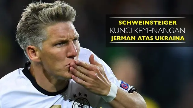 Bastian Schweinsteiger berhasil membantu Jerman mengatasi Ukraina pada pertandingan perdana di Grup C Piala Eropa 2016.