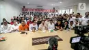 Relawan yang hadir di lokasi kompak memakai atribut bertuliskan Prabowo. (Liputan6.com/Faizal Fanani)