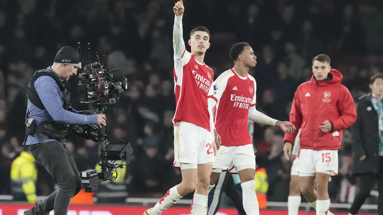 Selebrasi pemain Arsenal saat melawan Brentford