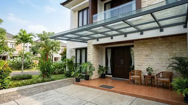 Model Kanopi Depan Rumah Tanpa Mengurangi Cahaya ke Teras/AI Generated