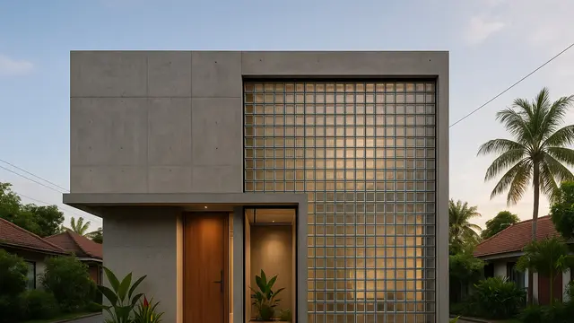 Desain Rumah Industrial dengan Glass Block 2025/via AI