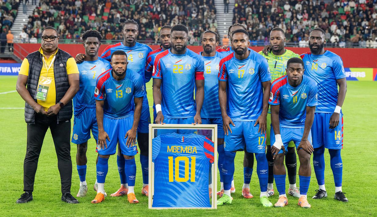 Starting XI pemain Kongo dalam laga Kualifikasi Piala Dunia 2026 zona Afrika melawan Nigeria di Rabat, Maroko, Minggu (16/11/2025) waktu setempat. (AP Photo)