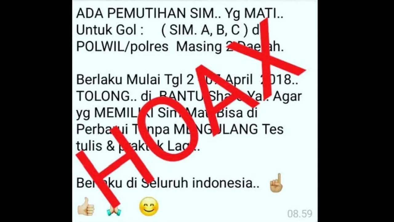 Pemutihan SIM Hoax