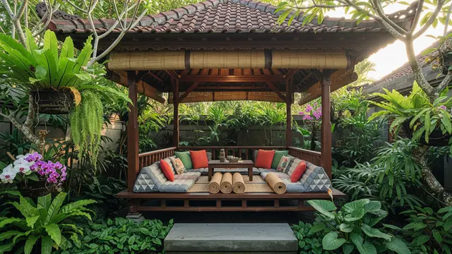 Model Saung Kecil di Kebun untuk Tempat Bersantai Sore Hari/Foto: AI Generated