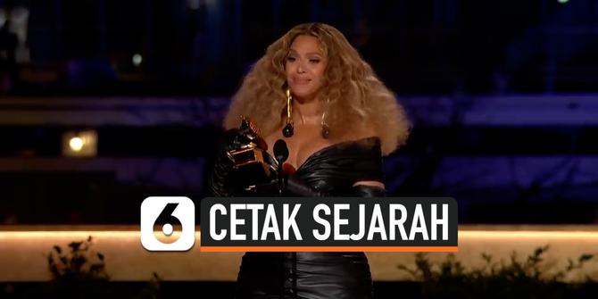 VIDEO: Cetak Sejarah, Beyonce Jadi Penyanyi dengan Piala Terbanyak di Grammy Awards