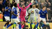 Manchester City harus puas bermain imbang 3-3 kontra Everton pada laga pekan ke-35 Premier League musim ini di Hill Dickinson Stadium, Liverpool, Selasa (05/05/2026) dini hari WIB. (AP Photo/Dave Thompson)