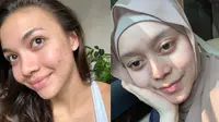 Seleb Indonesia Ini Tak Segan Unggah Foto Tanpa Makeup. (Sumber: Instagram.com/angelagilsha dan Instagram.com/lestykejora)