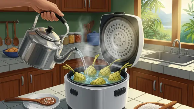 Membuat Ketupat Pakai Magic Com