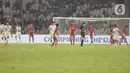 Skor imbang 1-1 bertahan hingga wasit meniup peluit panjang membuat laga berlanjut ke adu penalti. (Liputan6.com/Helmi Fithriansyah)