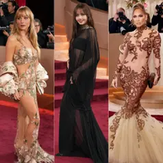 Jennifer Lawrence, Lisa Blackpink, dan Jennifer Lopez di Golden Globes 2026 dengan gaun transparan. [Copyright Associated Press/@jlo]