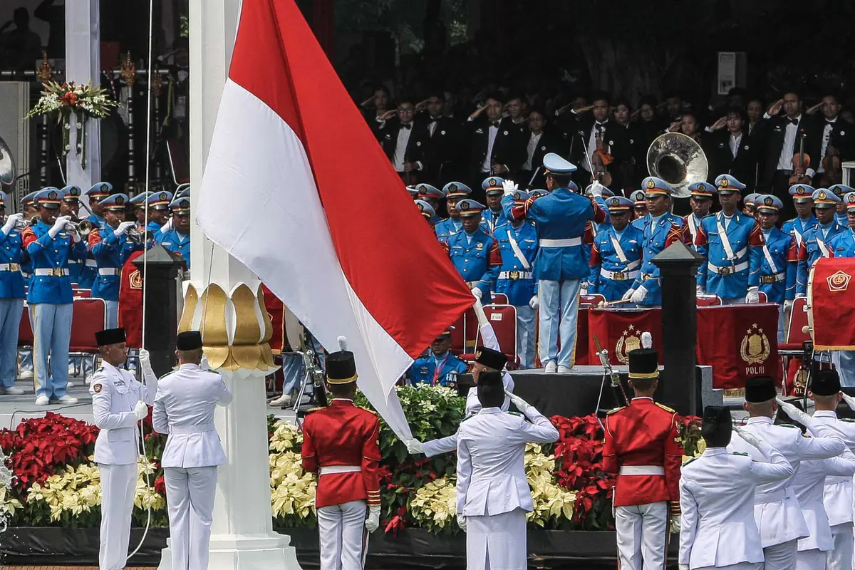 Berbaju Adat Bali, Presiden Jokowi Pimpin Upacara HUT ke-74 RI
