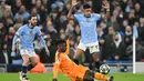 Hingga babak pertama usai, Manchester City unggul 1-0 atas Real Madrid. (Oli SCARFF/AFP)