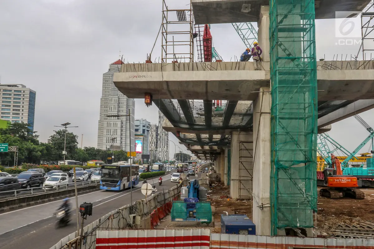 Progres Pembangunan LRT Rute Cawang-Dukuh Atas
