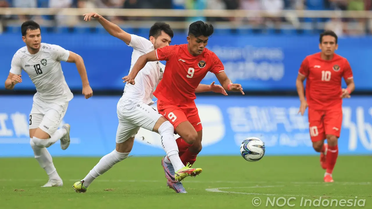 Timnas Indonesia U-24 Vs Timnas Uzbekistan U-24 di Asian Games 2022.