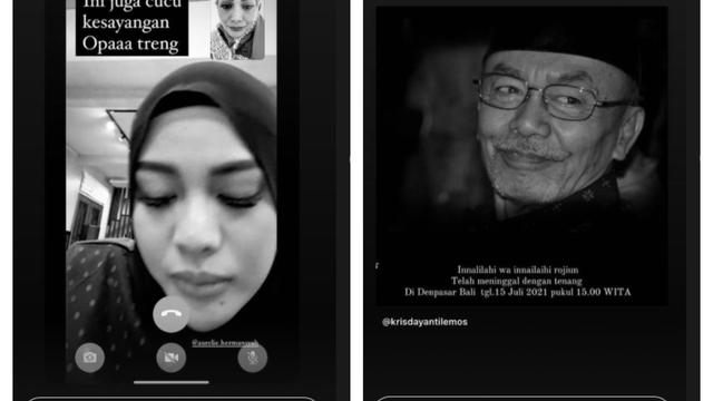 Aurel Hermansyah yang merupakan cucu kesayangan turut menyampaikan ucapan perpisahan untuk sang kakek.