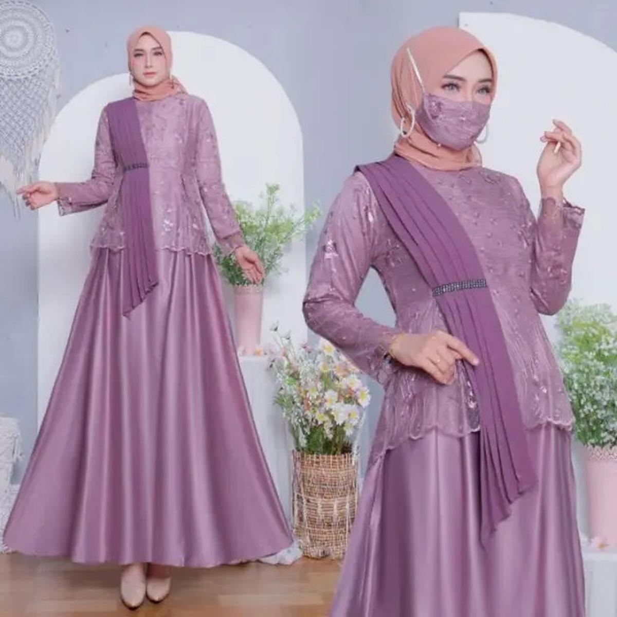8 Inspirasi Model Gamis Syari A-Line Kombinasi Brokat, Pilihan Tepat untuk Tampil Elegan dan Anggun