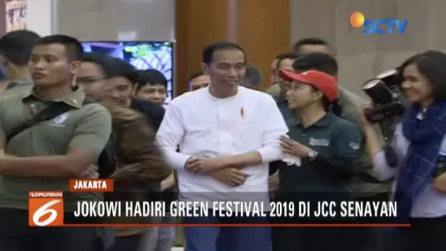 Hadiri Green Festival 2019, Presiden Jokowi berharap kaum milenial tingkatkan kepedlian terhadap gaya hidup ramah lingkungan.