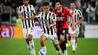 Duel Juventus versus AC Milan pada pekan keempat Serie A di Allianz Stadium, Senin (20/9/2021) dini hari WIB, berakhir imbang 1-1. (AFP/Isabella Bonotto)