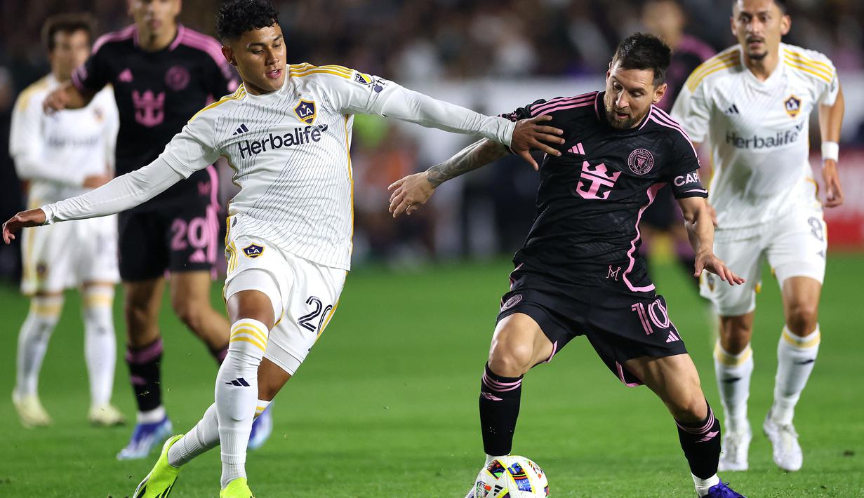 <p>Bermain di markas Los Angeles Galaxy, Inter Miami bermain imbang 1-1 lawan LA Galaxy. (Sean M. Haffey/Getty Images North America/Getty Images via AFP)</p>
